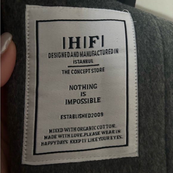 Gray Premium Wool Blend Long Coat - Picture 5 of 6